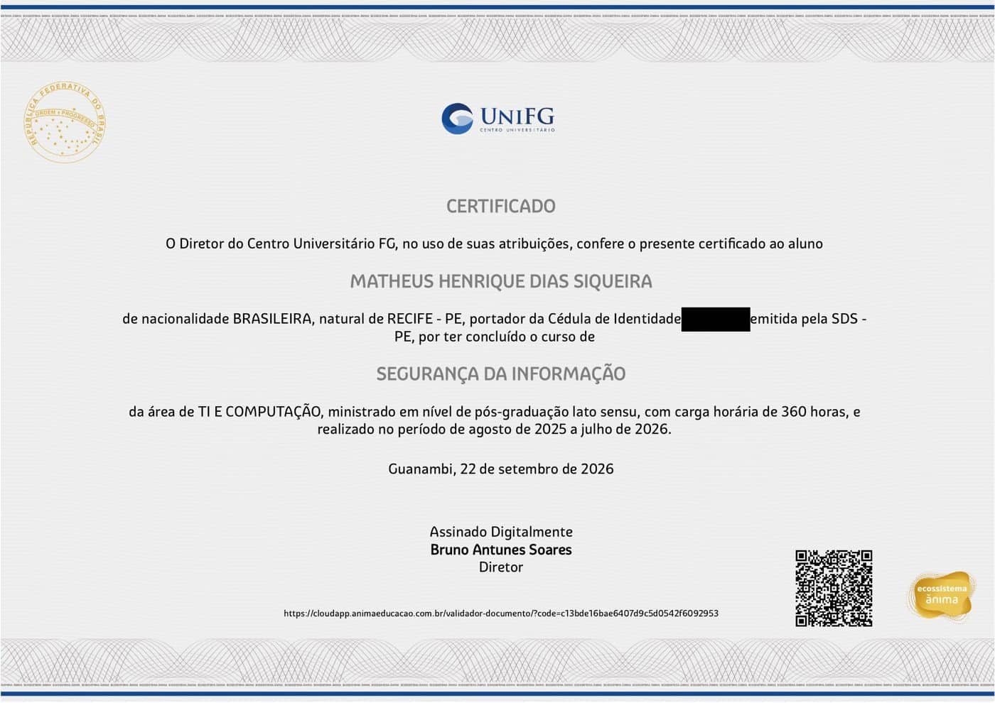 Postgraduate Specialisation in Information Security - UNIFG